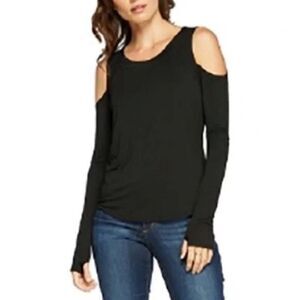 Feel the Piece Terre Jacobs Black Rue Cold Shoulder Top XS Small